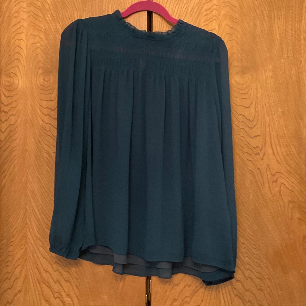 Sheer teal blouse, medium
